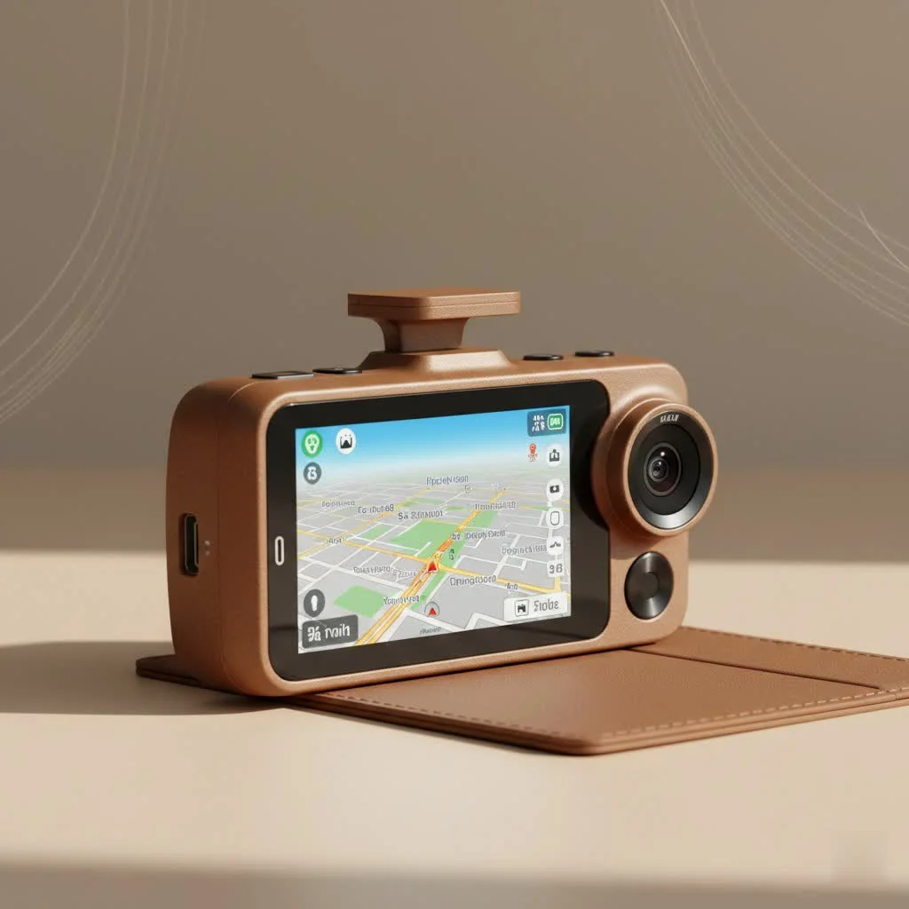 Dash cam front and rear view of a car on the road